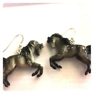 Andalusian Breyer mini horse earrings